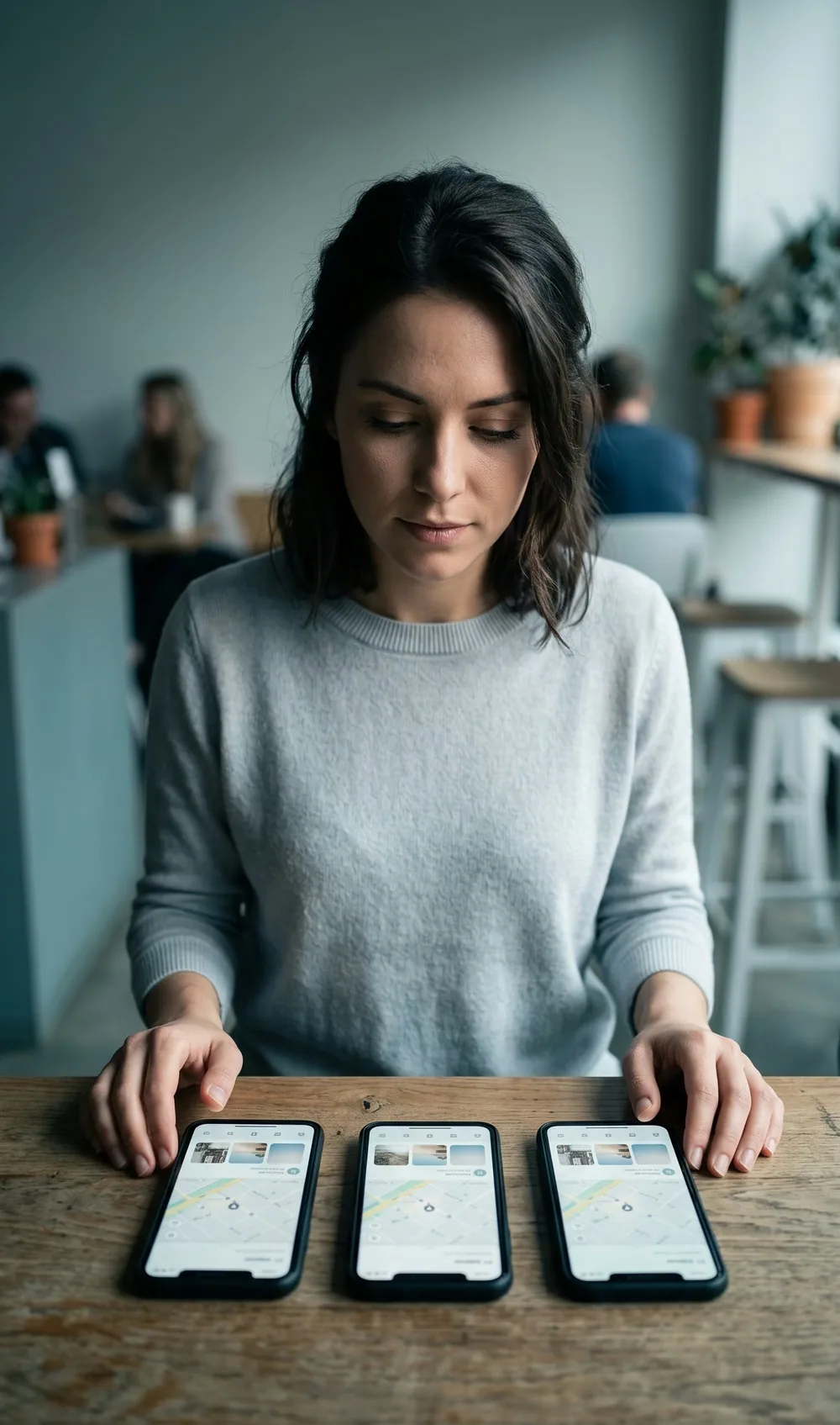 The same business shown on several map apps