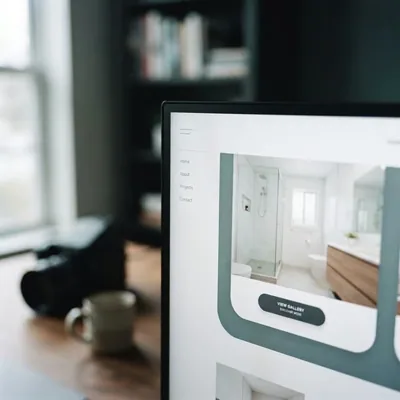 Close-up of a website layout on a monitor