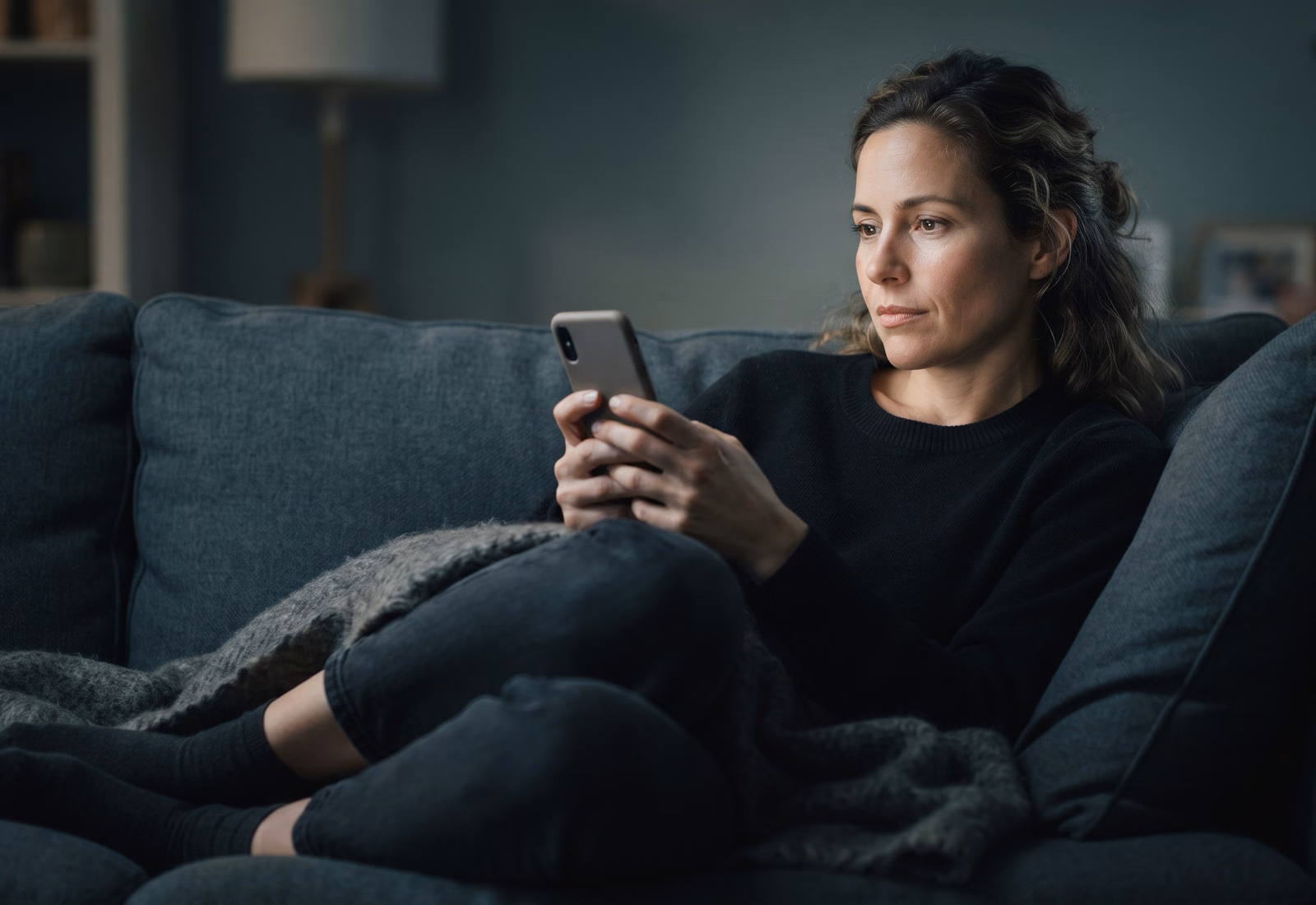 A homeowner browsing kitchen ideas at home
